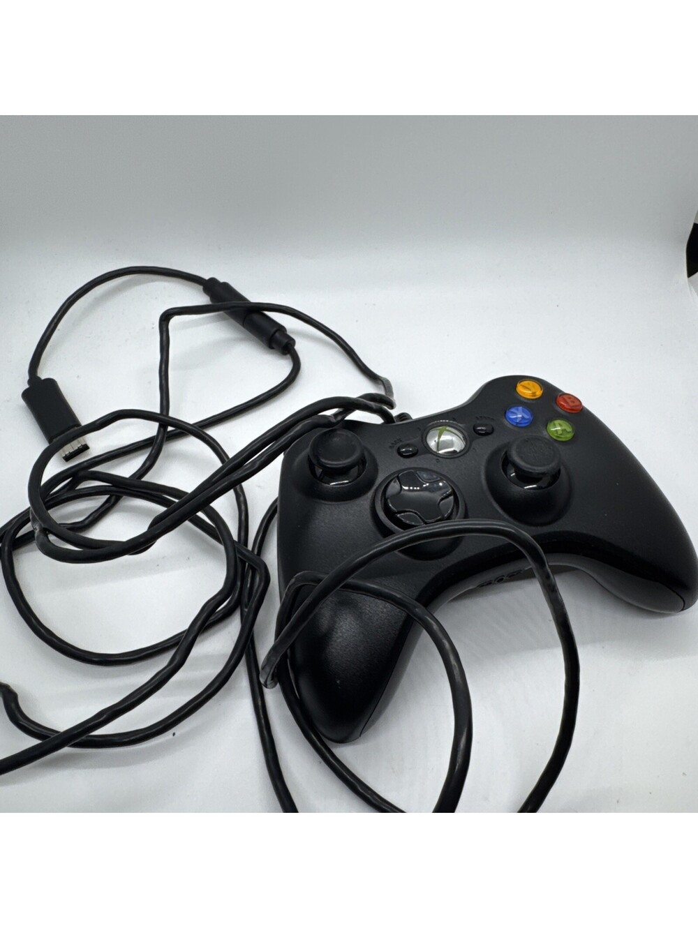 Official OEM Microsoft Xbox 360 Wired Black Controller USB Tested Works